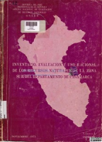 Inventario, evaluación y uso racional de los recursos naturales de la zona sur del Departamento de Cajamarca