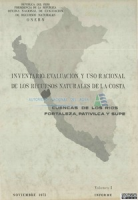 Inventario, evaluación y uso racional de los recursos naturales de la costa: Cuencas de los rios Fortaleza, Pativilca y Supe