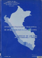 Inventario, evaluación y uso racional de los recursos naturales de la costa Cuencas de los rios Atico, Caraveli y Ocoña