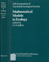 Mathematical models in ecology